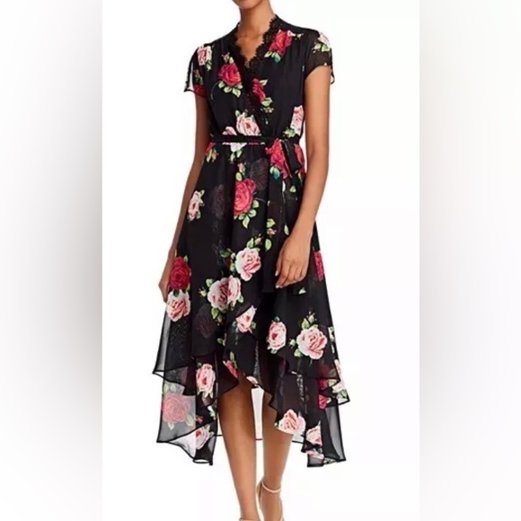Betsey Johnson Floating Roses Faux Wrap-Front Dress 18W - Picture 7 of 7
